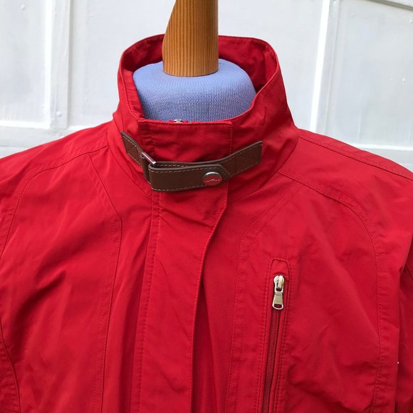 Lauren Active Ralph Lauren Red Jacket Equestrian Collar Buckle Detail Light Coat - Picture 2 of 8